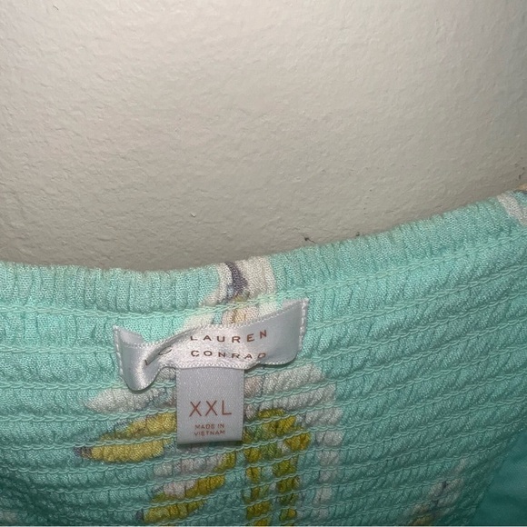 Lauren Conrad Mint Tropical Banana Romper Lined with Shoulder Ties Size XXL - Picture 7 of 14